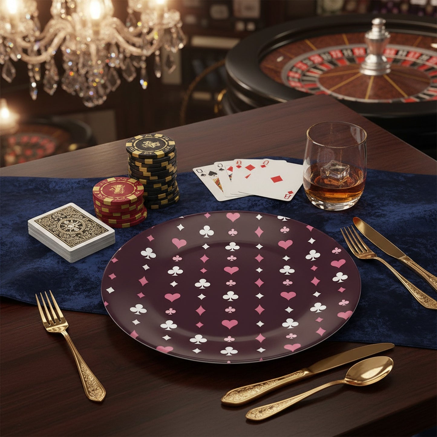 Unique Playing Cards Bone China Plate - Ideal for Game Night Gatherings