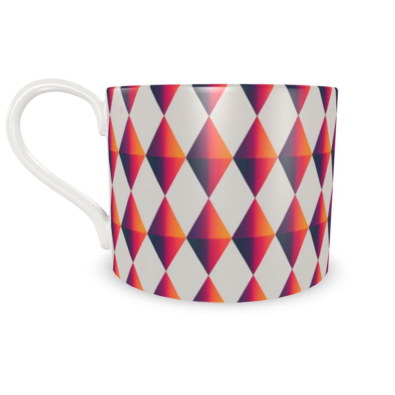 Designer Harlequin Fine Bone China Coffee Cup in Vibrant Multi Colors