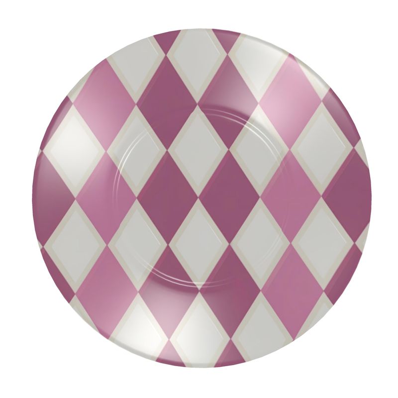 Handcrafted Pink Luxury Designer Harlequin Fine Bone China Coffee Cup