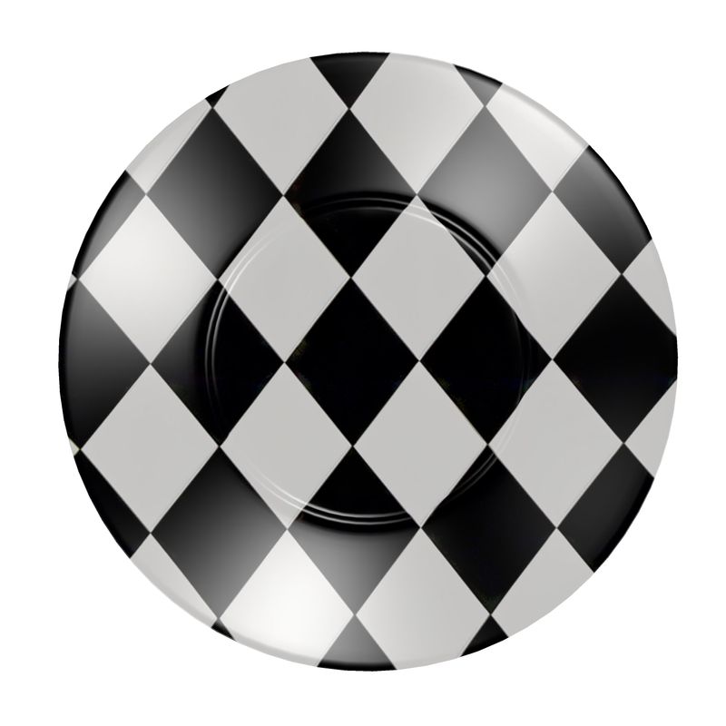 Elegant Black Harlequin Coffee Cup - Designer Fine Bone China Mug