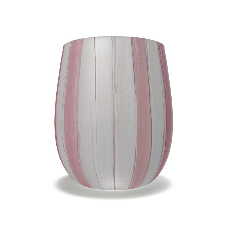 Artisan Pink Striped Crystal Glassware - Monaco Design