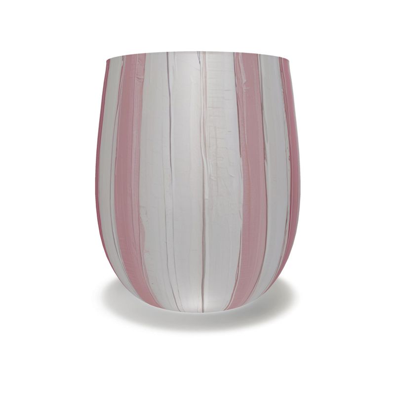 Artisan Pink Striped Crystal Glassware - Monaco Design