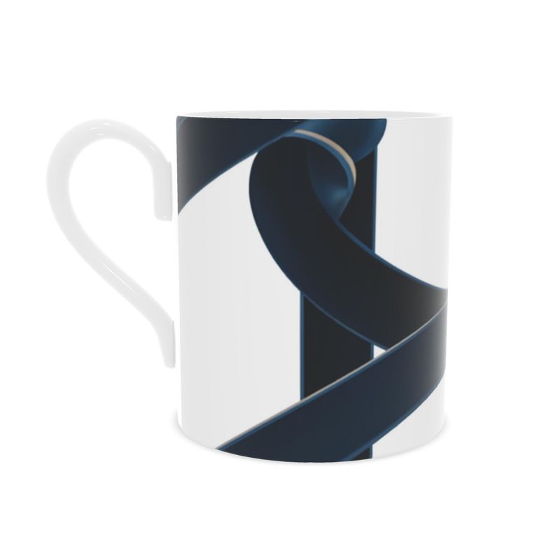 Elegant Fine Bone China Navy Blue Abstract Mug