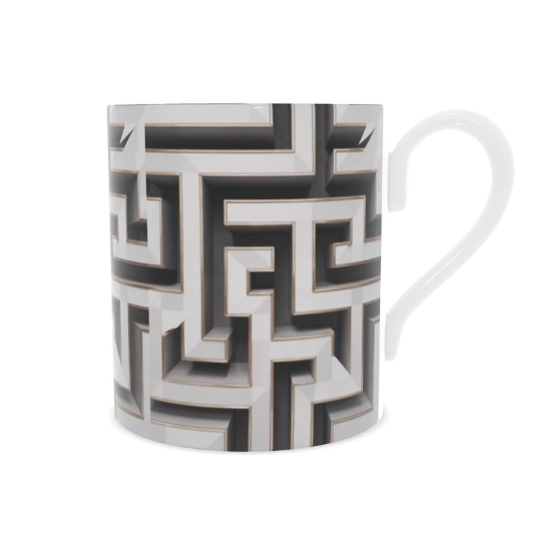 Limited Edition Aminelle Blanc Collection Sleek Black Fine Bone China Mug