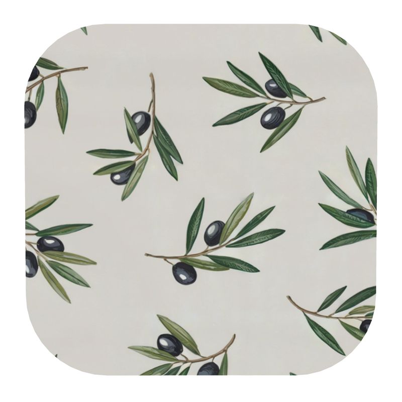 Elegant Olive Pattern Coasters - Mediterranean Inspired Home Decor