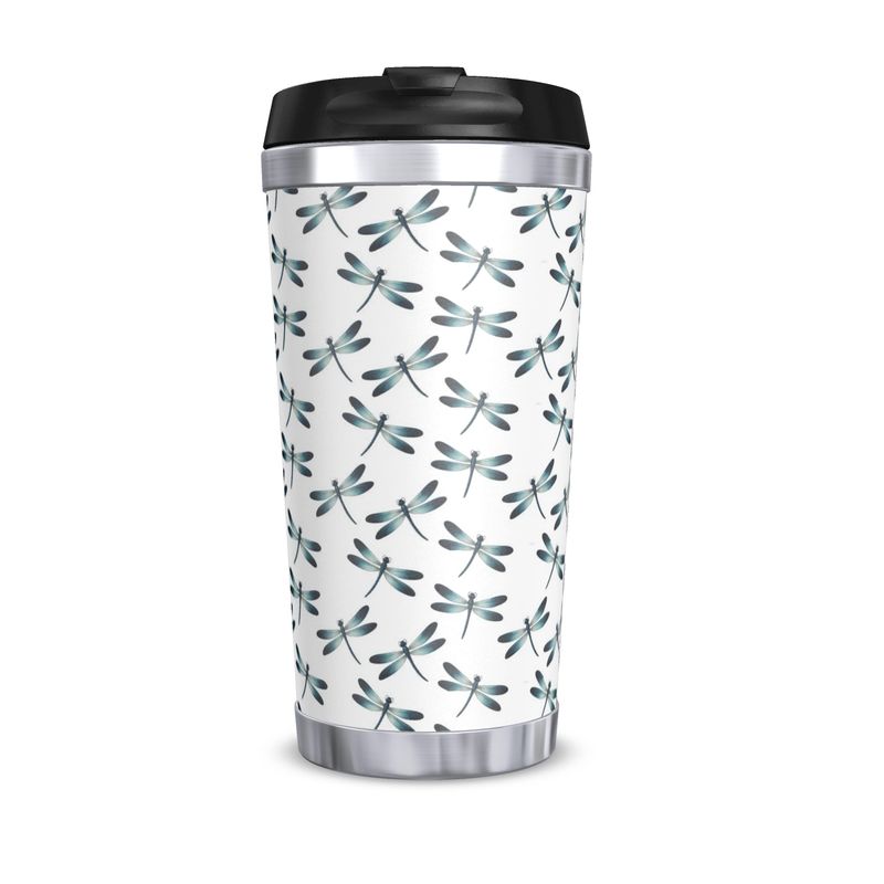 Colorful Designer Dragonfly Travel Mug