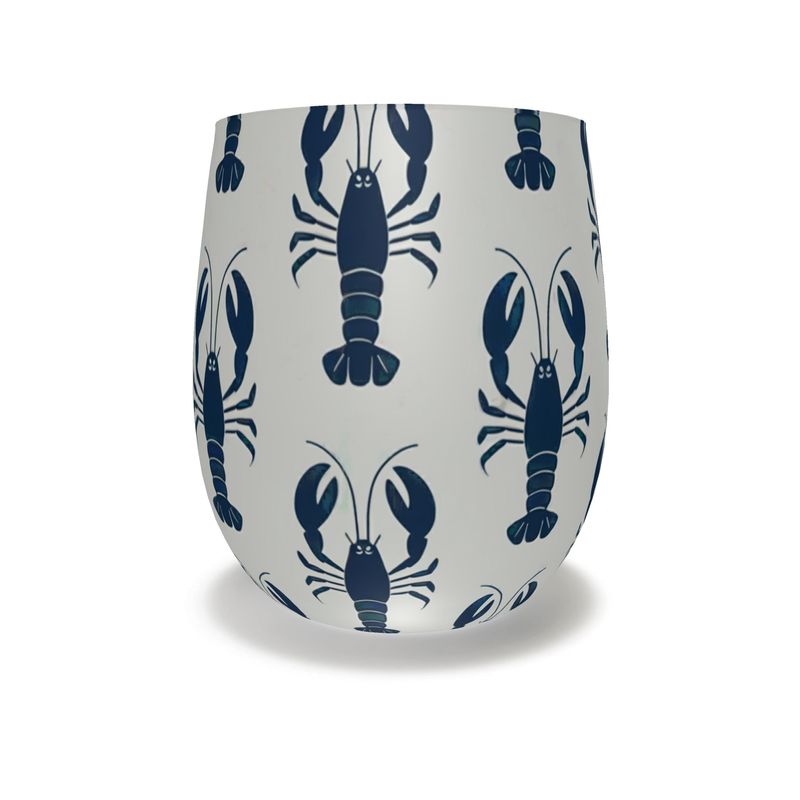 Ocean-Inspired Lobster Crystal Water Glass - Beach House Decor
