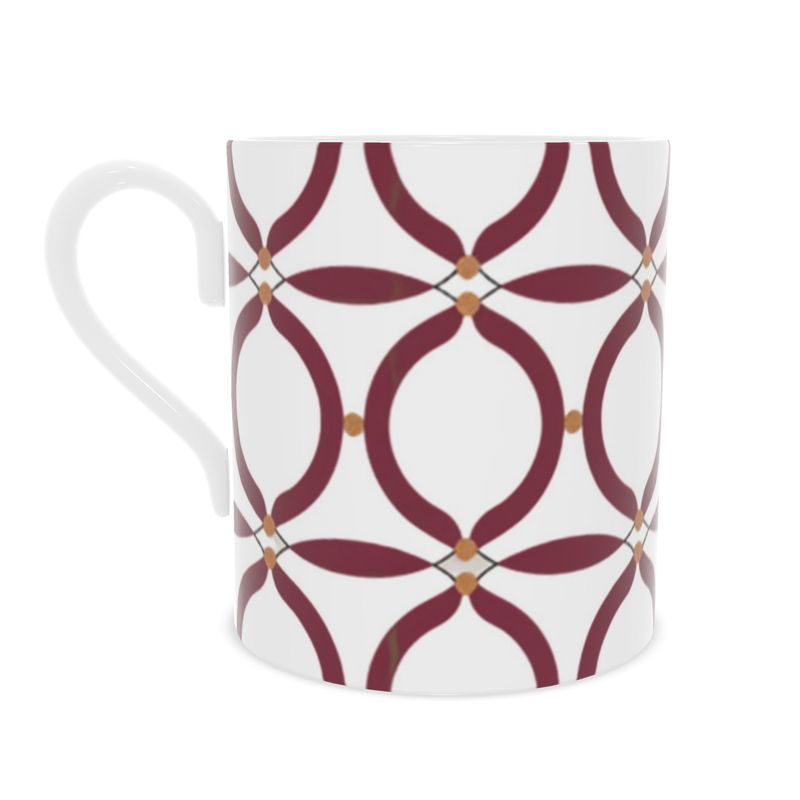 Elegant Designer Monaco Red Fine Bone China Mug