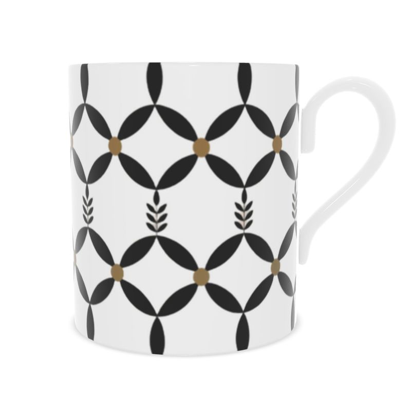 Monaco Chic Fine Bone China Mug - Designer Coffee Cup