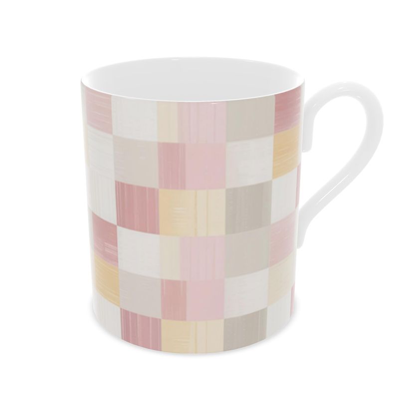 Pink Patchwork Fine Bone China Mug - Designer Mug