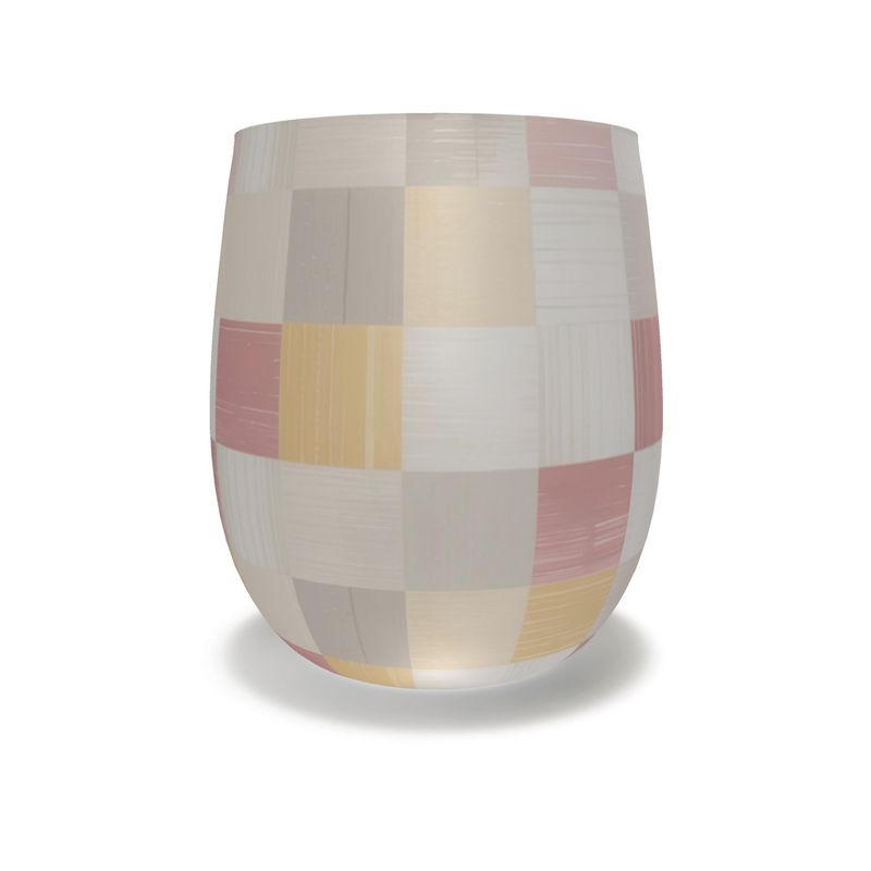 Handcrafted Pink Patchwork Monaco Crystal Water Glass