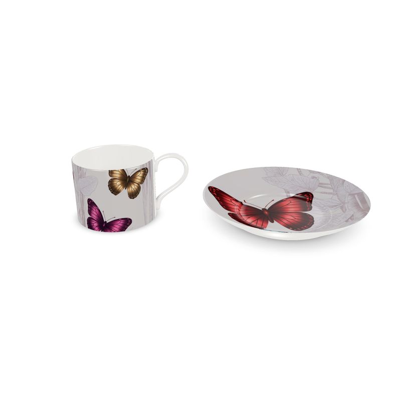 Elegant Butterfly Design Coffee Cup - Fine Bone China Tea Mug