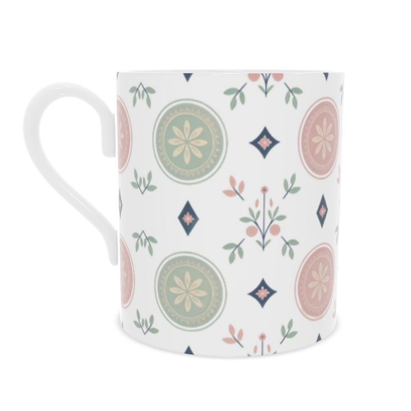 Vintage Chic Fine Bone China Mug - Floral Design