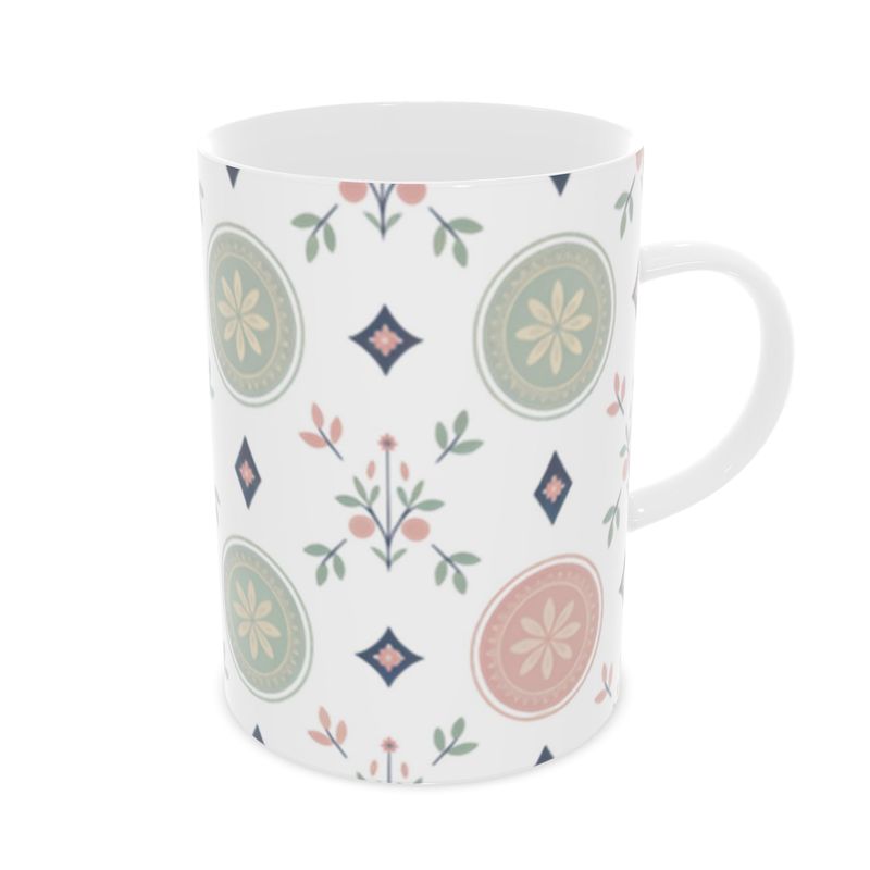 Vintage Chic Fine Bone China Mug - Floral Design