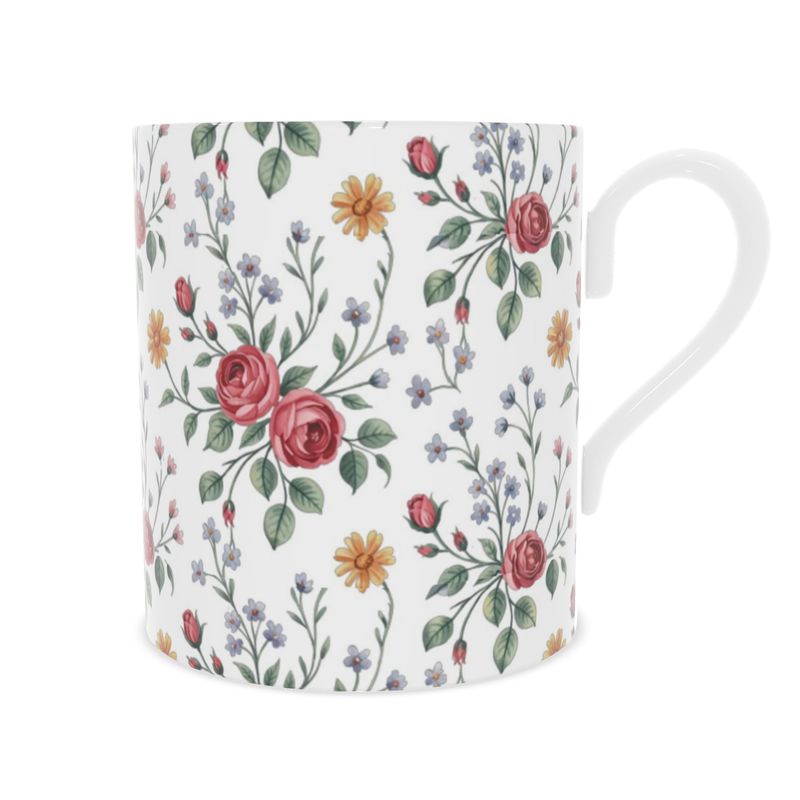 Elegant Summer Floral Fine Bone China Mug