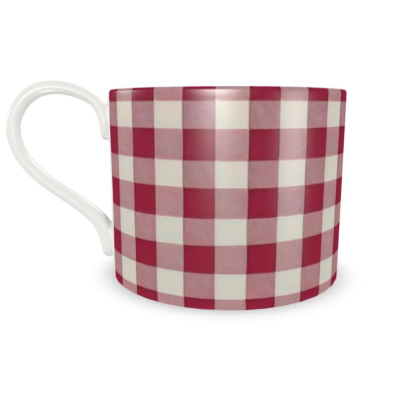 Vintage-Inspired Red Checkered Coffee Cups