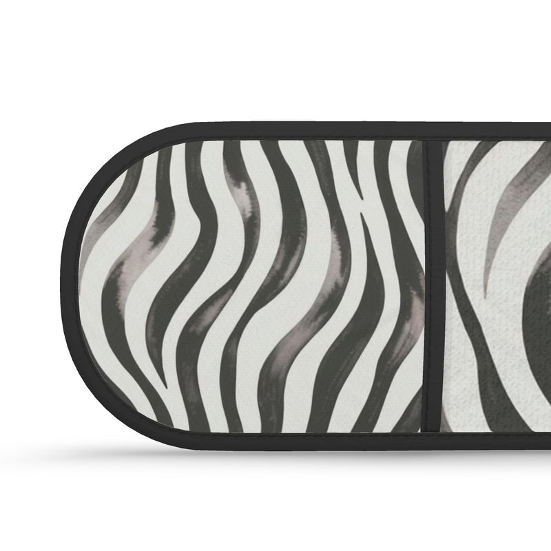 Zebra Design Double Oven Gloves in Black and White