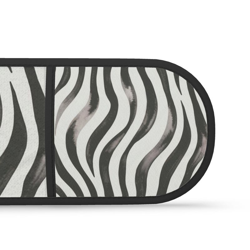 Zebra Design Double Oven Gloves in Black and White