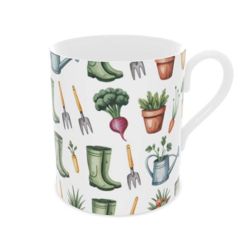 Elegant Gardener's Bone China Mug - Gift for Garden Lovers
