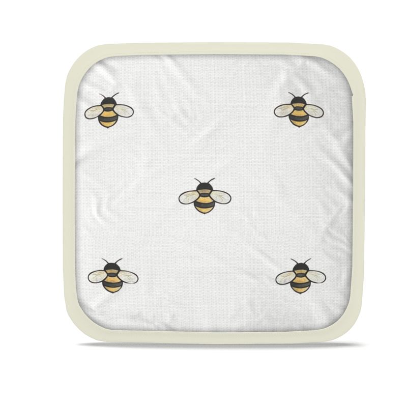 Gold Bee Design Pot Grab Pair - Luxe Oven Mitt Set