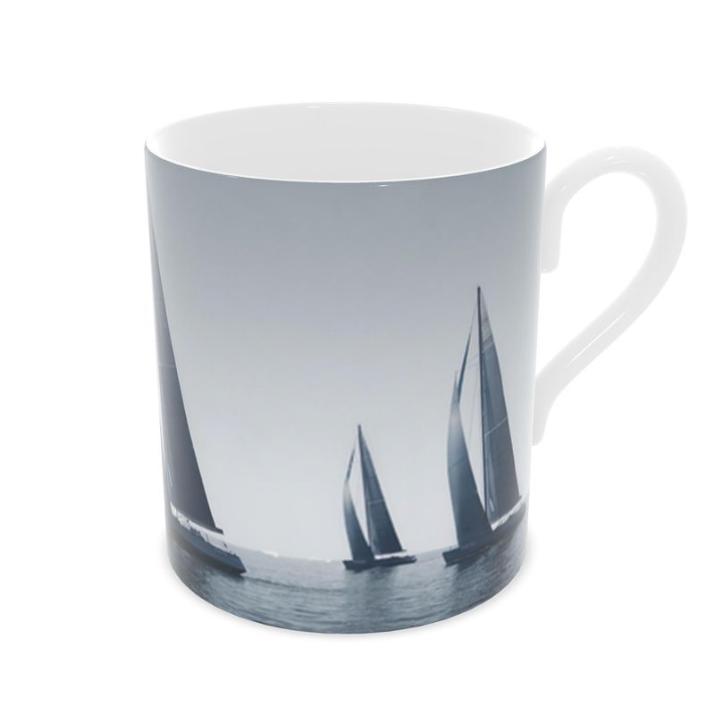 Ocean Adventure Mug - Sailing Yachts Design on Fine Bone China