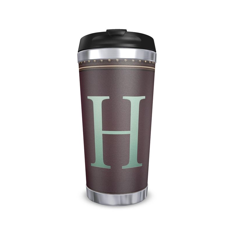 Custom Initial H Travel Mug - Personalised Alphabet Coffee Tumbler