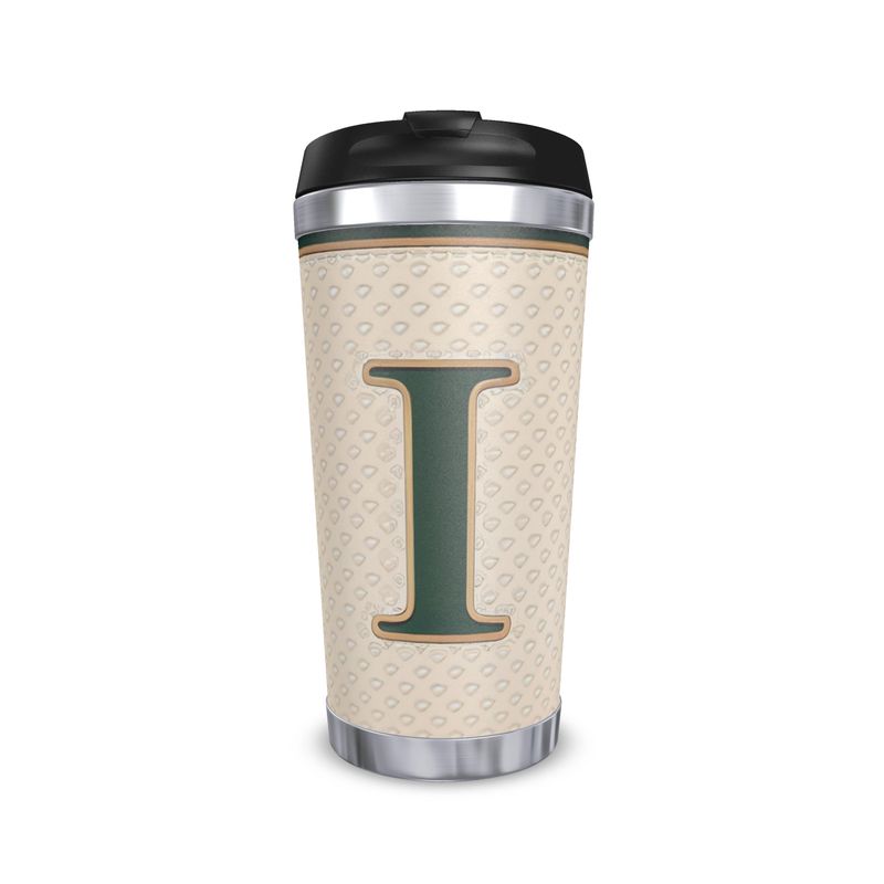 Personalized I Letter Travel Mug - Monogram Initial Coffee Cup