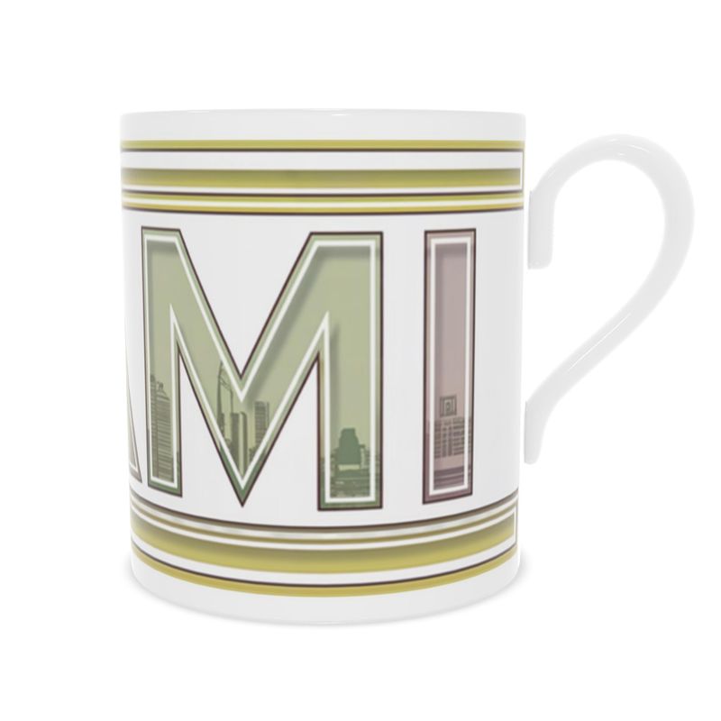 Vintage Style Miami Mug - Collectible Fine Bone China Gift