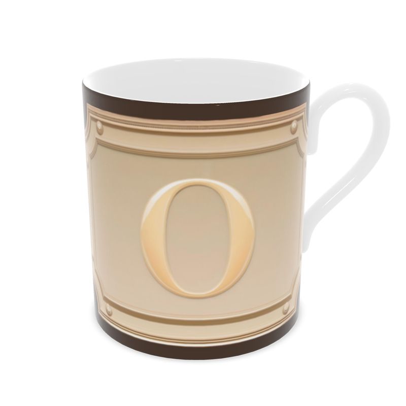 Elegant Alphabet 'O' Bone China Mug - Monogrammed Gift