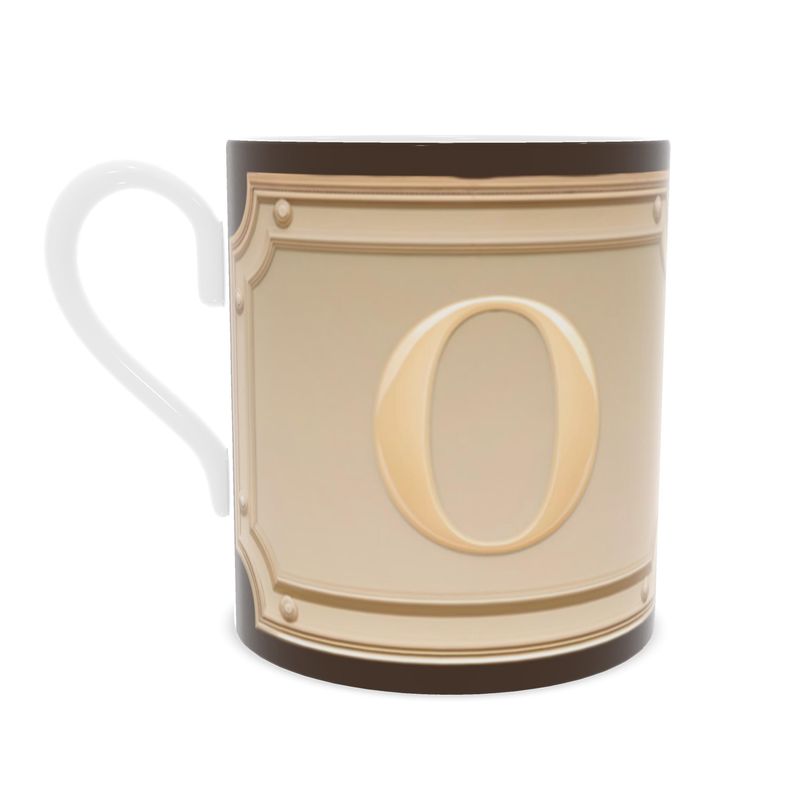 Elegant Alphabet 'O' Bone China Mug - Monogrammed Gift
