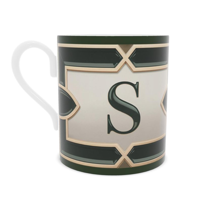 Vintage Style Letter S Fine Bone China Mug - Personalised Gift