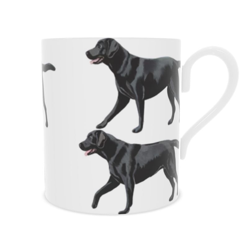 Labrador Lover Gift - Black Labrador Bone China Mug