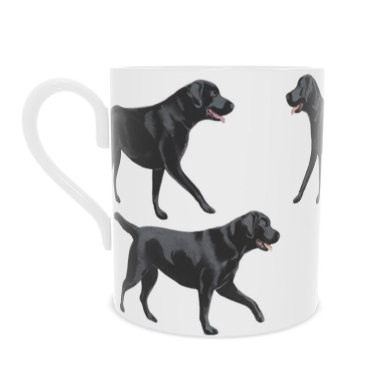 Labrador Lover Gift - Black Labrador Bone China Mug