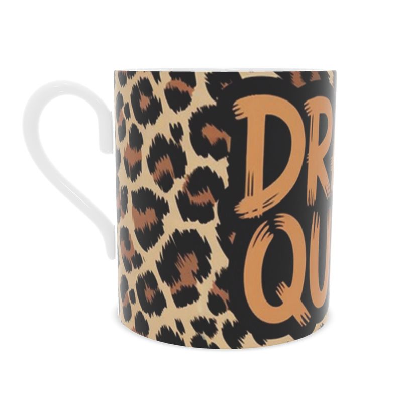 Leopard Print "Drama Queen Mug" - Unique Bone China Mug