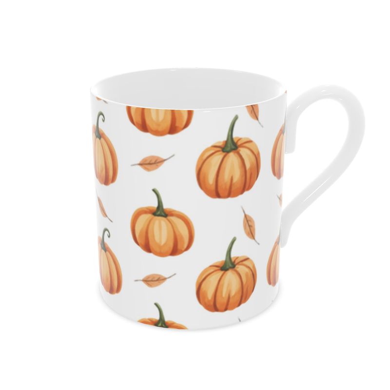 Spooky Pumpkin Design Mug - Halloween Bone China Tea Cup
