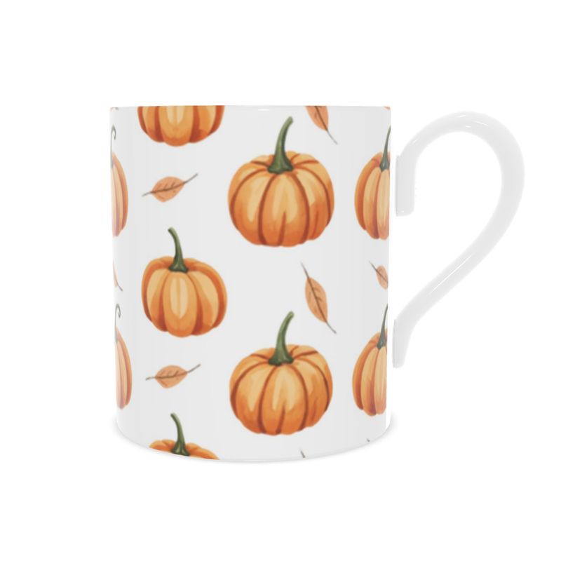 Spooky Pumpkin Design Mug - Halloween Bone China Tea Cup