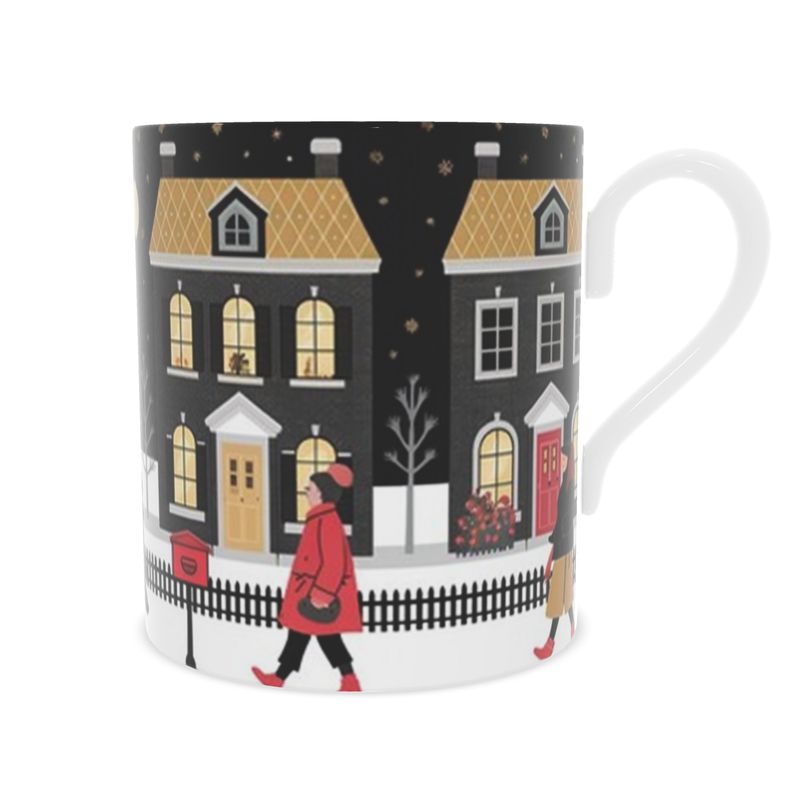 London Christmas Mug - Elegant Bone China Mug