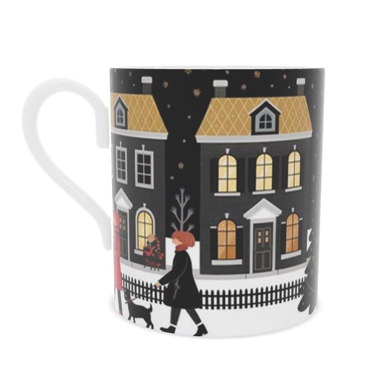 London Christmas Mug - Elegant Bone China Mug
