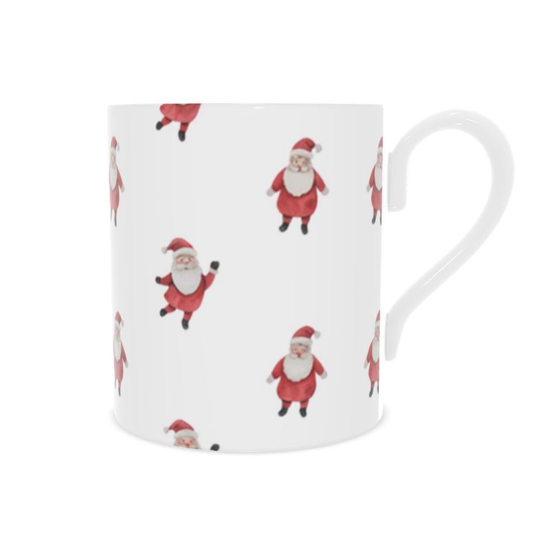 Santa Christmas Bone China Mug - Festive Holiday Drinkware