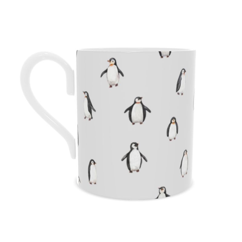 Holiday Penguin Bone China Mug - Christmas Kitchen Decor