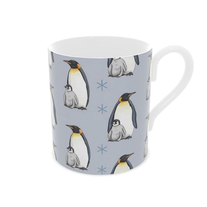 Festive Christmas Penguins Bone China Mug