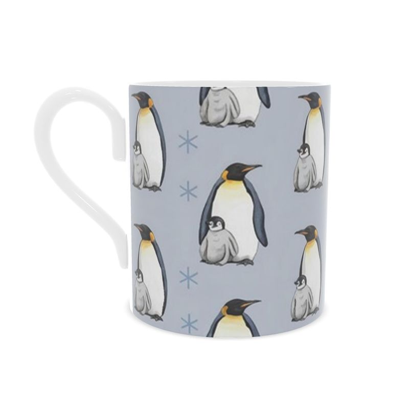 Festive Christmas Penguins Bone China Mug