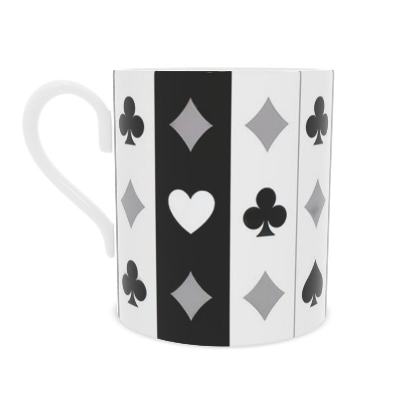 Unique Fine Bone China Cup for Playing Cards - Game Night Essential