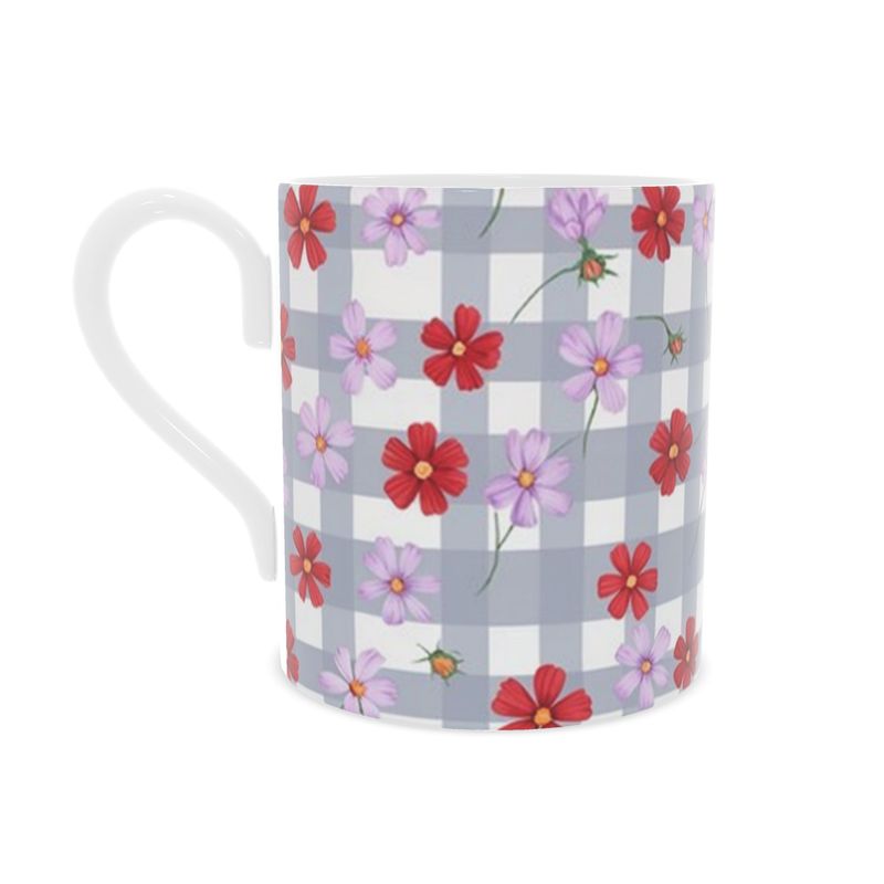Beautiful Patchwork Floral Bone China Mug - Unique Drinkware Gift