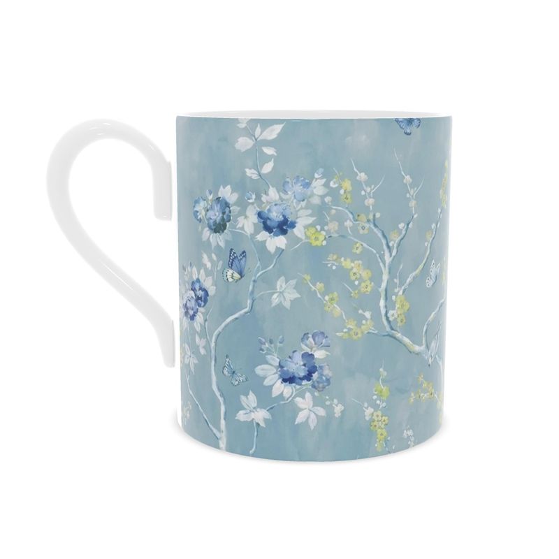 Charming Blue Floral Fine Bone China Mug - Perfect Gift Idea