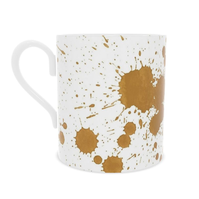 Amber Ink Fine Bone China Mug – Elegant Ceramic Coffee Cup