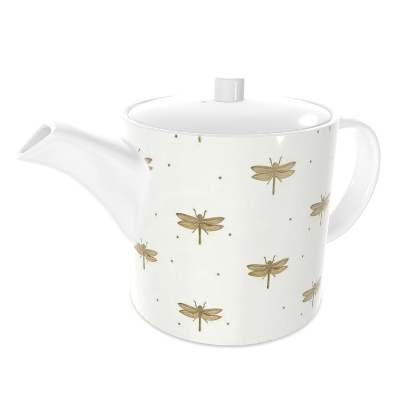 Dragonfly Bone China Tea Pot – Unique Gift for Tea Time
