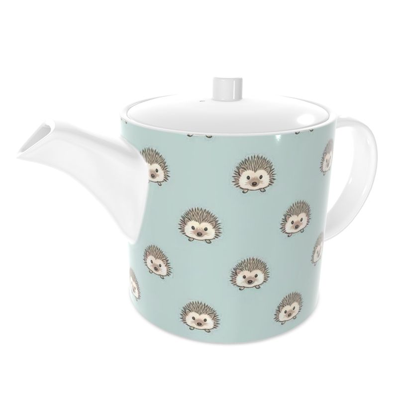 Elegant Bone China Tea Pot with Woodland Hedgehog Design