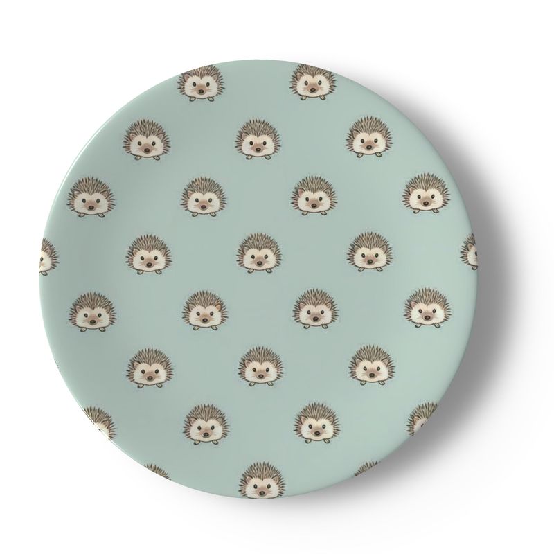 Whimsical Woodland Hedgehog Bone China Plate - Perfect for Nature Lovers