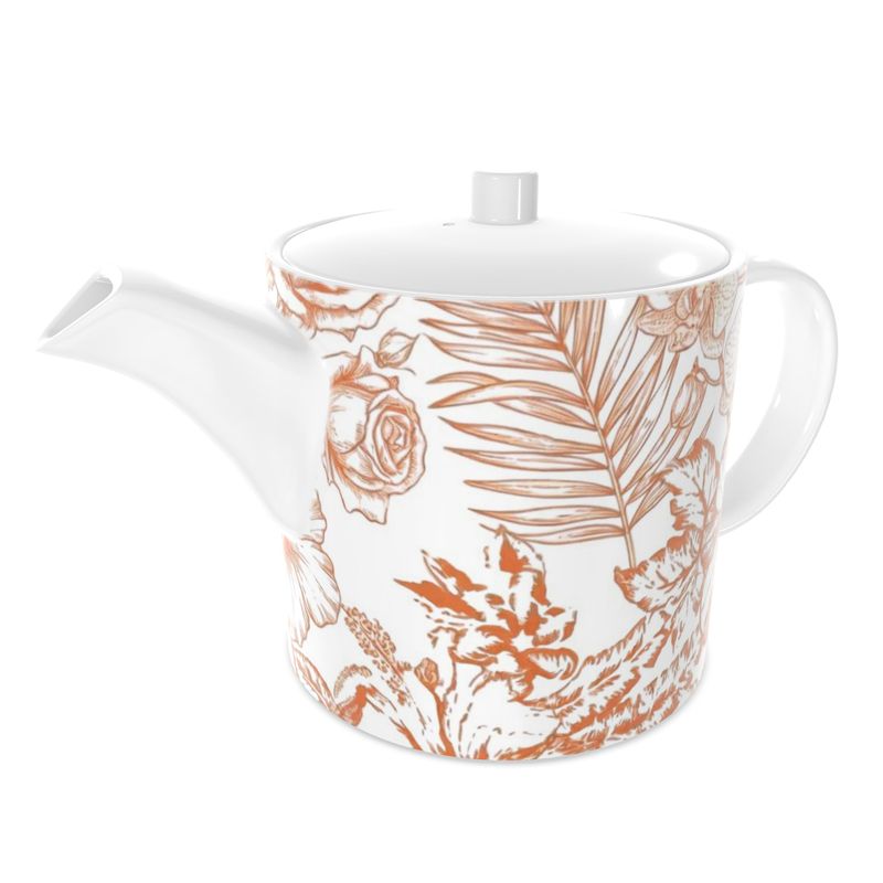 The Botanical Bone China Teapot - Floral Botanical Design